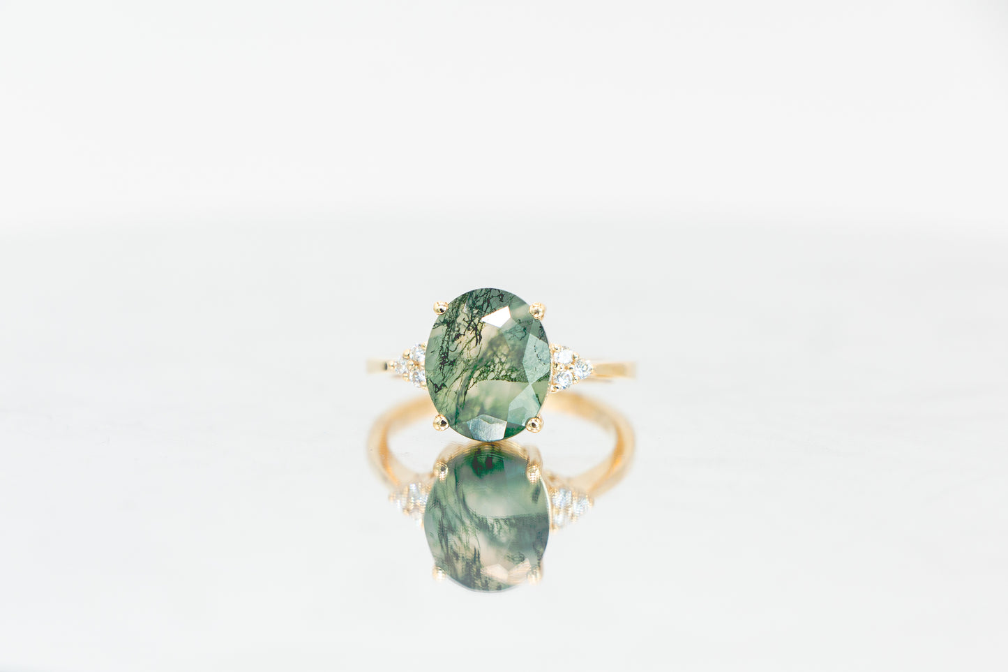 Whisper Willow Moss Agate Ring | Elegant and Unique Gemstone Jewelry