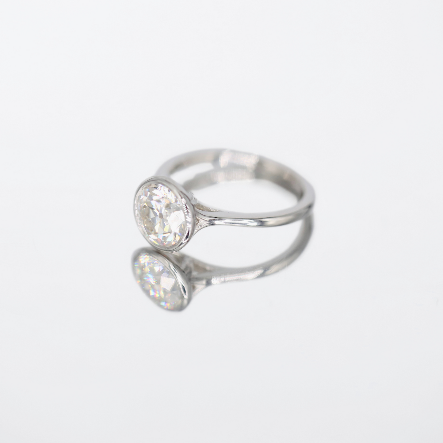 Vesper | Bezel-Set Old European Cut Moissanite Ring